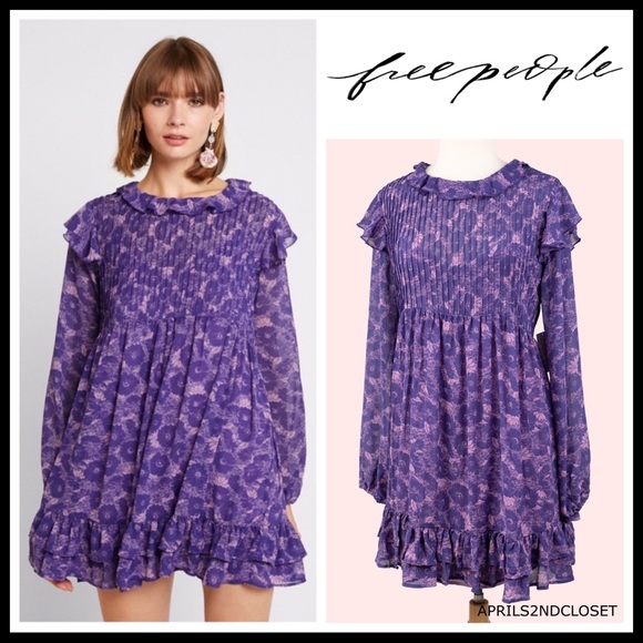 FREE PEOPLE BOHO FLOWY BABYDOLL MINI DRESS A2C - Picture 3 of 16